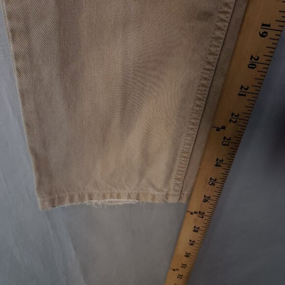 Free People The Dakota Straight Jeans Womens Size 26 Distressed High Rise Beige - Picture 7 of 14